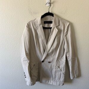 Jenni Kayne Cotton Boyfriend Blazer Double Breasted Oversized Size S Layering